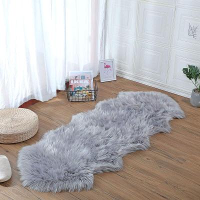 China Home Decoration Sheepskin Plush Fur Blankets Soft Luxury Pure Faux Fur Rug Washable New for sale