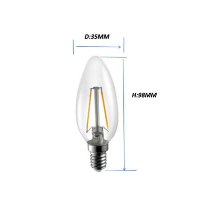 China 2PC COB Led Candle Light Bulbs / E14 Led Candle Shape Bulb AC 220V - 240V for sale