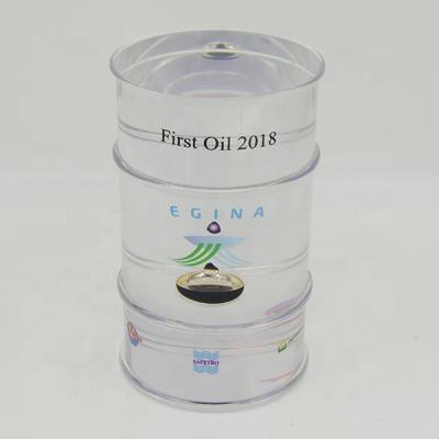 China China Customized Clear Resin Souvenir Gift Acrylic Oil Drop Barrel Paperweight for sale