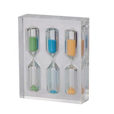 China Custom Acrylic Gift 3 4 5 Acrylic Min Sand Timer Hourglass 6x2x7.5cm or customized for sale