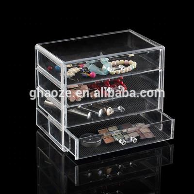 China PS Jewelry Set Box 4 Drawer Makeup Organizer 24x15x19.5cm for sale