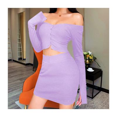 China New Summwer Casual Wear Skinny Hot Sale Women's Clothing Set Two Piece Set Wholesale 2 Piece Set Women Skirts Set for sale