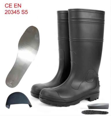 China Quebra de borracha da bota de goma do Pvc de Gumboots da segurança S5 industrial anti à venda