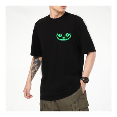 China Breathable Custom Cotton T-shirt Luminous Logo Glow-in-the-Dark Pattern T-Shirt for sale