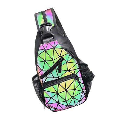 China Reflective Geometric Reflective Backpack Bright Holographic Color Changes Instant Cross - Body Bag Fashion Shoulder Bag For Women Men for sale