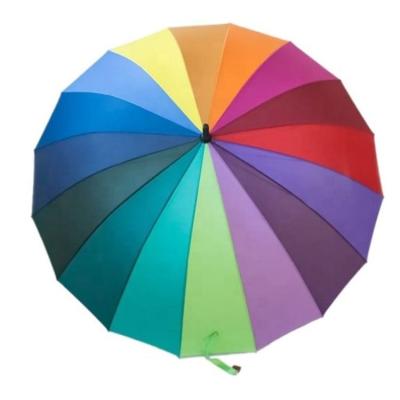 China All In 1 Sale 25 Inch 16k Pongee Top Quality Stick Iridescent Rainbow Fashionable Automatic Opening Straight Umbrella For Sunny Rainy for sale