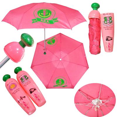 China Folding 5 Fold Lady Water Bottle Umbrella For Gift for sale