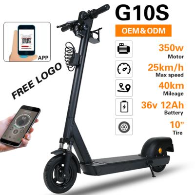 China City 10 Inch 350w Unisex Rental Sharing Electric Long Range E Scooter Smart Waterproof Delivery for sale