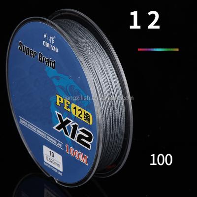 China Line Sink Multifilament Super Power Strength PE Fishing Line 150 Meter PE 12X Strand Braided Line Fishing Line Factory for sale