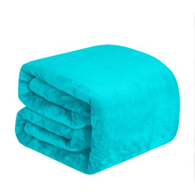 China Super Soft Thick Portable Flannel Adults Solid Anti-Pull Fleece Blanket Anti-Pull 100% Rectangular Throw Blanket for sale