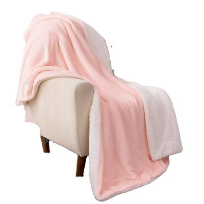 China PORTABLE 100% Hot Selling 130X150Cm Solid Polyester Sherpa Fleece Blanket for sale