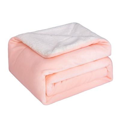 China China Products PORTABLE Wholesale Solid 100% Polyester Sherpa Fleece Blanket For Bed for sale