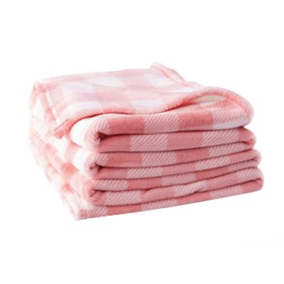 China Chinese 100% Polyester Supplier Mass Production Body Blanket Summer Plaid Fleece Blanket PORTABLE for sale