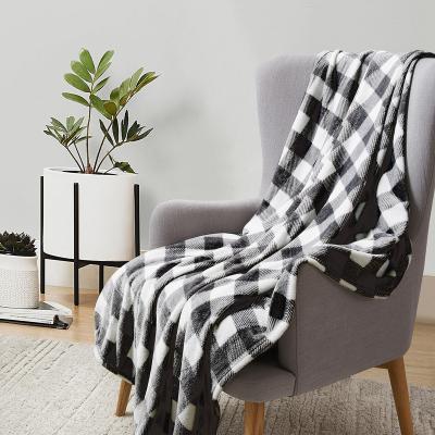 China Mult-size 127Cm*152Cm PORTABLE Twin Double Layer Plaid Blanket Full Size 200Cm*240Cm for sale