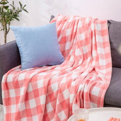 China Various Color PORTABLE Plaid Blanket Pink Logo Size For Retailer Custom OEM Blanket for sale