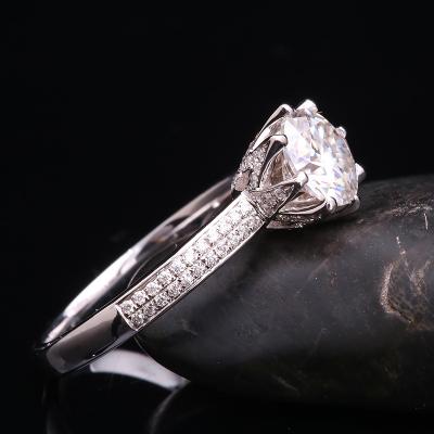 China Shanzuan Romantic Jewelry 0.3/0.4/0.5/0.6ct DF VS Real Diamond Rings Romantic Simple Proposal 18k White Gold HPHT Ring for sale