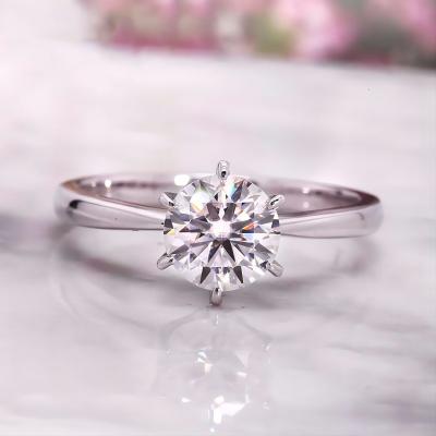 China FASHIONABLE Diamond Ring Women Wedding Engagement Classic Lab Developed ShanZuan Jewelry 0.3ct-0.5ct 18K White Gold Six Claw Diamond Rings for sale