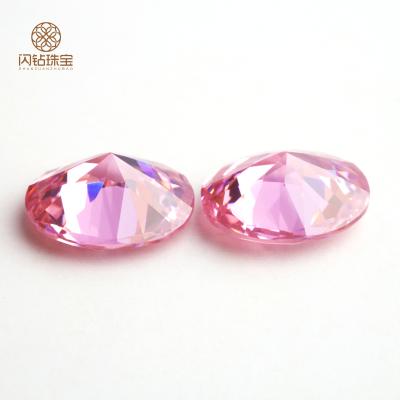 China Jewelry Making Factory Supply Oval Cut 2x3mm~18x25mm Loose Stones Pink 3A Zircon Gems for sale