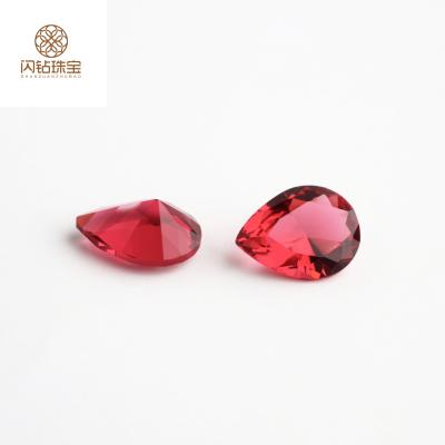 China Jewelry Making Factory Price Pear Cut 2x3mm-15x20mm #5 Loose Gemstones Red Glass for sale