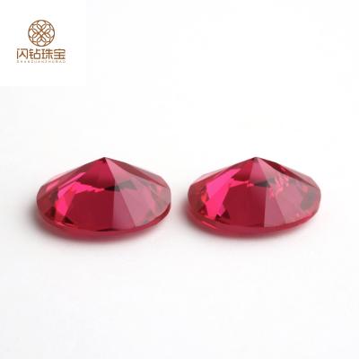 China Jewelry Making Wholesale Price Oval Cut 2X3mm-12x16mm #8 Red Stone Ruby Price Per Carat Synthetic Ruby for sale