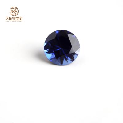 China Jewelry Making Round Big Size Brillion Cut 3.25-15mm #34 Sapphire Stones Loose Synthetic Corundum Sapphire for sale