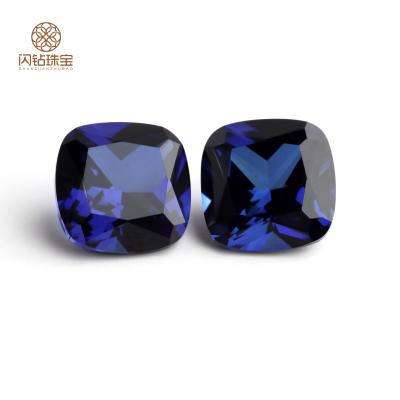 China Jewelry Making Hot Sale Square Cushion Cut 4x4mm #34 Sapphire Gemstone Synthetic Sapphire for sale