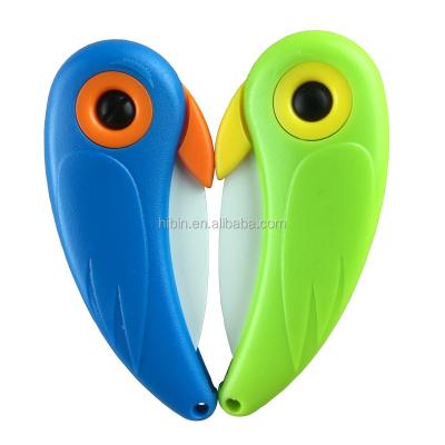 China Safety Box Opener Bird Shaped Outdoor Camping Home Cutter Ceramic Folding Knife Kitchen Fruit Vegetable Peeling Mini Knife WholesaleHB8858 for sale