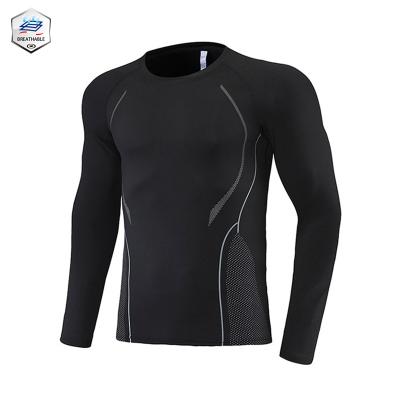 China Antibacterial Custom Design Compression Shirt High Quality Fitness Wear Compression Shirt Men for sale