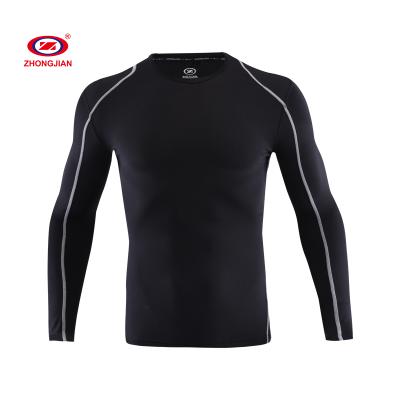 China Wholesale Antibacterial Long Sleeve Mens Compression Shirt Sports Bodybuilding Gym T Shirt For Men for sale