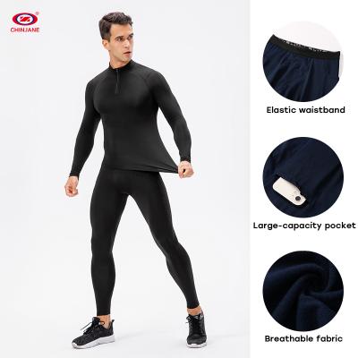 China Antibacterial Mens Compression Pants Pockets Cool Breathable Sports Gaiters Running Tights for sale