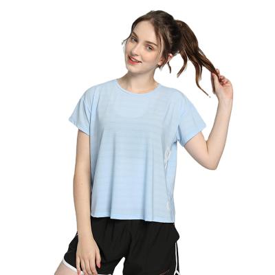 China Antibacterial Quick Dry Women Cropped Fitness Wear Sports Workout Running Clothes Short Sleeve T-Shirt For Women for sale