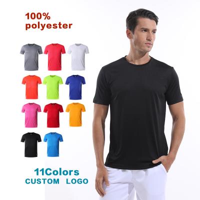 China Wholesale Custom LOGO Printing Anti Shrink 11 Color 100% Polyester Sublimation Round Neck Plain T Shirts For Men for sale