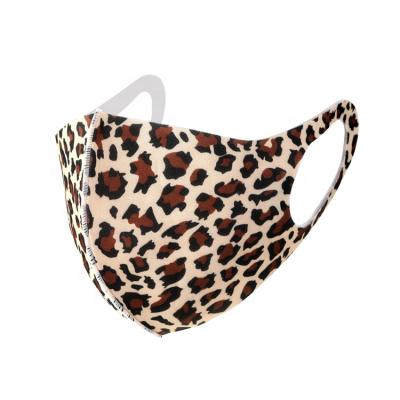 China Washable and breathable leopard print pattern face mask with sublimation for sale