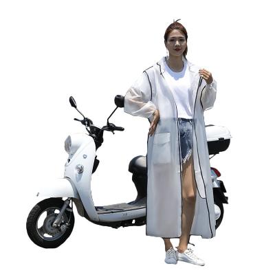 China Bachelorette Rainwear High Quality EVA PVC Buttons Adults Elastic Cuff Long Waterproof Raincoat Motorcycle for sale