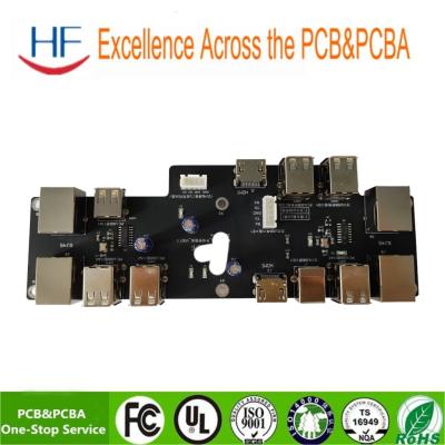 China Customized Black Solder Mask PCB Assembly With 1.6mm Board And 1oz Copper PCBA For Online Lab Platform for sale