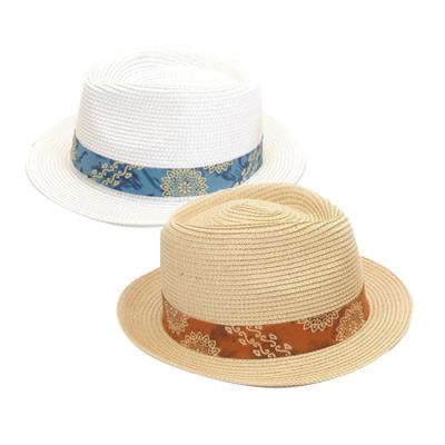 China Sun Protection & Fashion Men's Breathable Outdoor Women Beach Summer Elegant Classic Straw Fedora Hats Custom Made Paper for sale