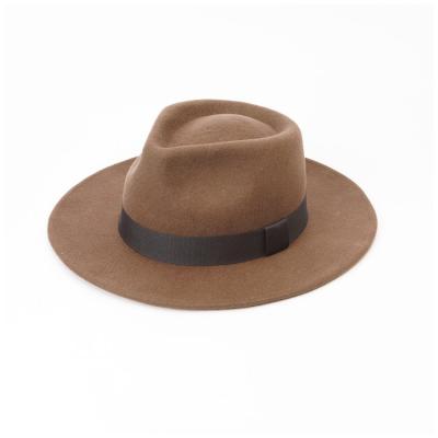 China Warm& Comfortable High Quality Colored Luxury Men's Wide Brim Spring Brim Ribbon Fedora Hats for sale