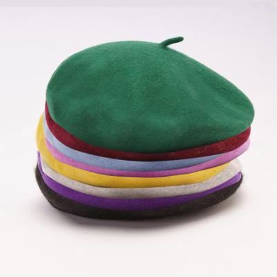 China Wholesale Comfortable Multi Color Flat Top Wool Beret Hat Stylish Fashionable Hats For Women for sale