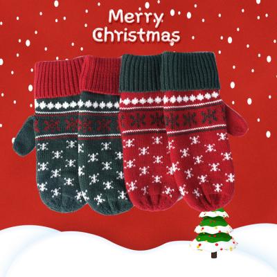 China Warm& Stock 100% Comfortable Classic Acrylic Winter Jacquard Style Christmas Warm Gloves for sale