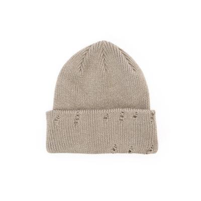 China COMMON Wholesale Adults Popular Fashion Distressed Luxury Knitted Beanie Hats for sale