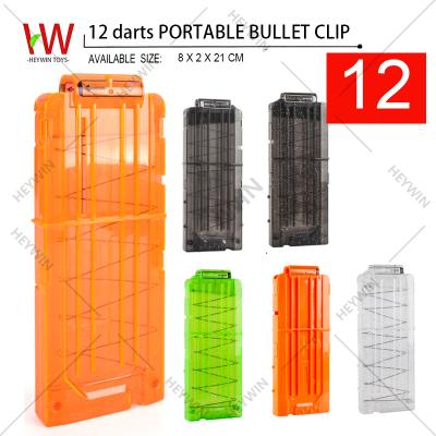 China Other Bullet Clip Magazine Clip 12 Clip 12 Soft Bullets Toy Ammo Cartridge Transparent Orange Dart 12 Darts EVA GUN Accessories (HM22B) for sale