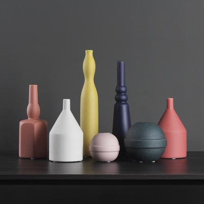 China Morandi style INS decoration home soft vase of small to mouth in flower arrangement vase living room simple ceramic Nordic minimalist decoration for sale