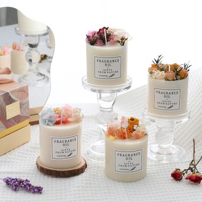 China Factory Direct Eco-Friendly Aromatherapy Candles Smokeless Soy Wax Scented Glass Box Candles Gifts Set For Women for sale