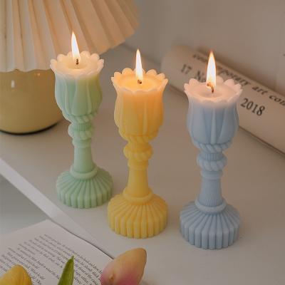 China Eco-Friendly Wholesale Handmade Customized Insti Tulip Scented Candle Wedding Romantic Novelty Scented Candles for sale