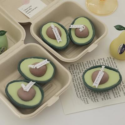 China Good Selling Creative Avocado Eco - Friendly Shaped Scented Candles Simulation Fruit Candles Party Candles for sale