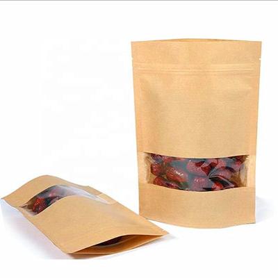 China Recyclable Snow Clear Straight Crisp Bag Nougat Bag Open Window Kraft Paper Biodegradable Paper Bags for sale