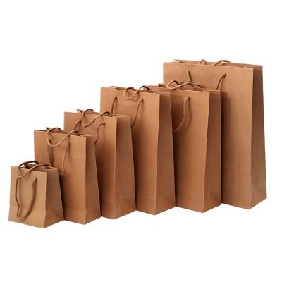 China Wholesale Buying Printed Recyclable Logo White Brown Kraft Craft Paper Bag Suppliers for sale