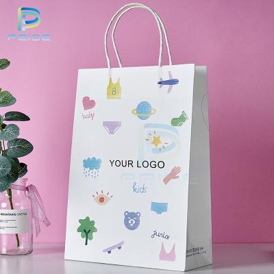 China Recyclable Custom Shop Handle Tote Bag Small Reusable Commodities Bags Foldable For Packing for sale