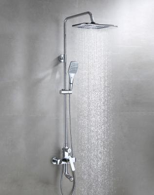 China With sliding bar KAIJ classic style matte black steampunk cold and hot massage thermostatic bathroom sets shower for sale