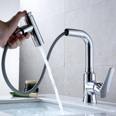 China KAIJ Modern Basin Sink Faucets With Contemporary Pull Out Sprayer Single Handle Lower Water SinkTaps Basin Faucet for sale